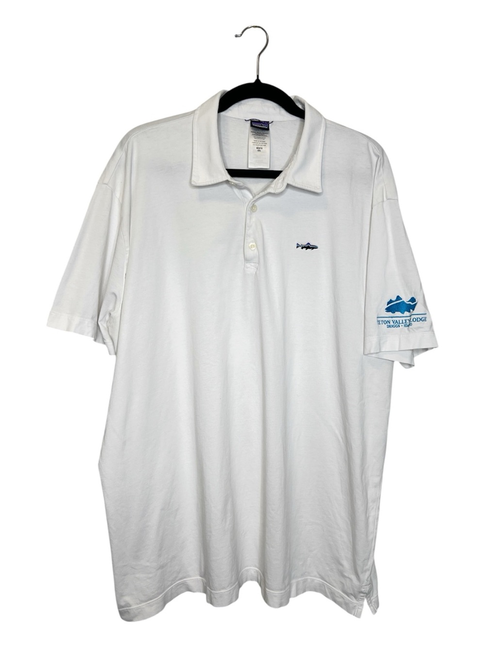 PATAGONIA Mens White 100% Cotton Polo Shirt with Logo size XXL